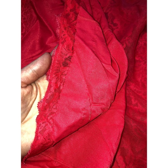 60s Red Camisole Top Nylon Lace Nylon slip tank - Size Medium 36 - Picture 2 of 4